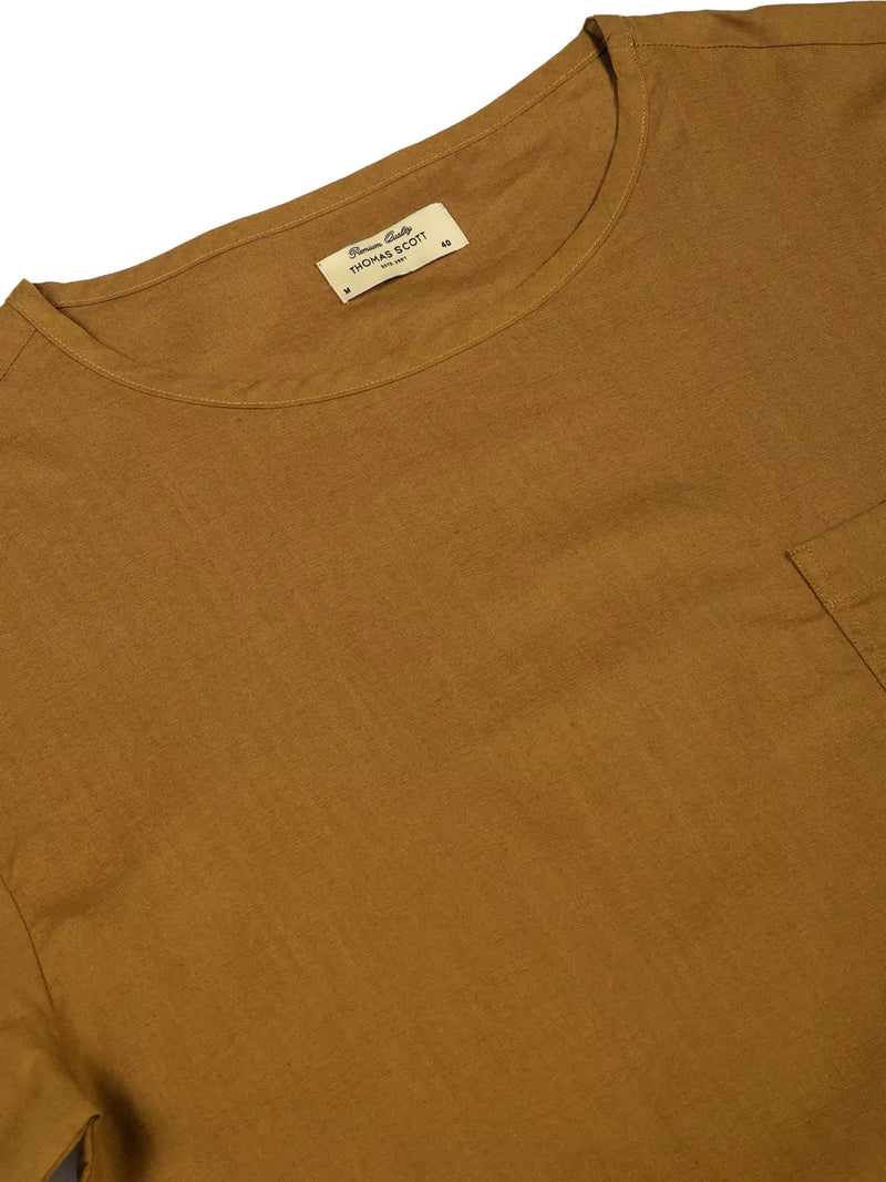 Thomas Scott Men Solid Pure Cotton Boxy T-shirt