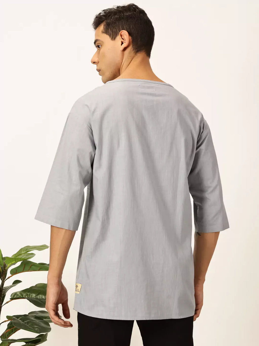 Thomas Scott Men Solid Pure Cotton Boxy T-shirt