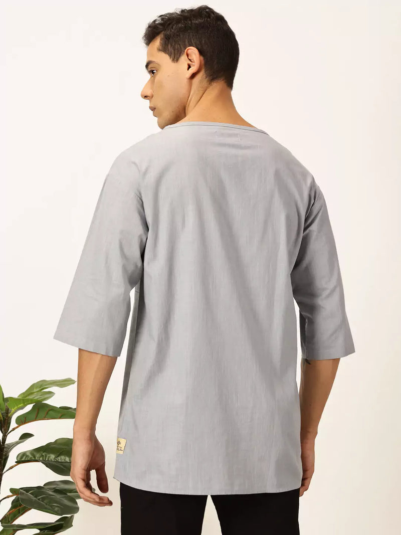Thomas Scott Men Solid Pure Cotton Boxy T-shirt