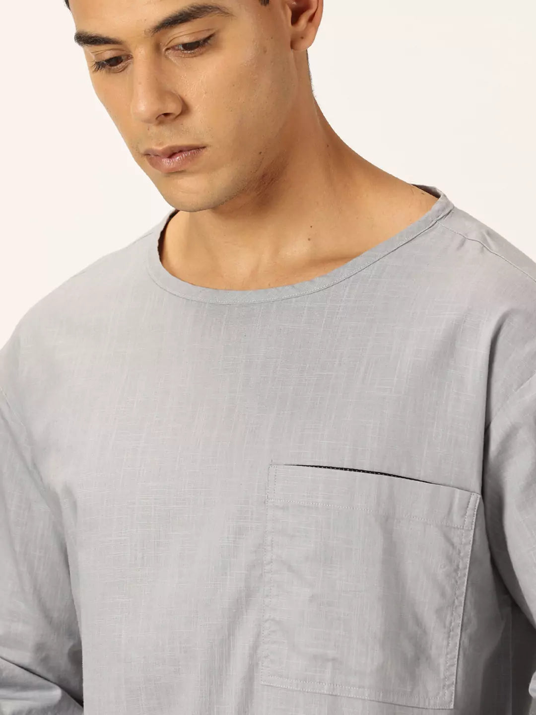 Thomas Scott Men Solid Pure Cotton Boxy T-shirt