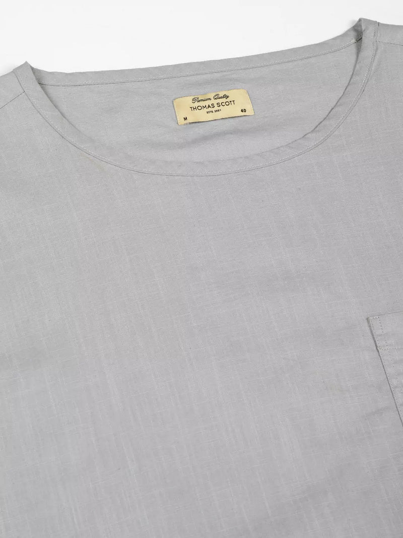 Thomas Scott Men Solid Pure Cotton Boxy T-shirt