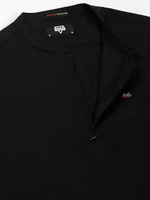 Thomas Scott Men Solid Mandarin Collar Cotton T-Shirt
