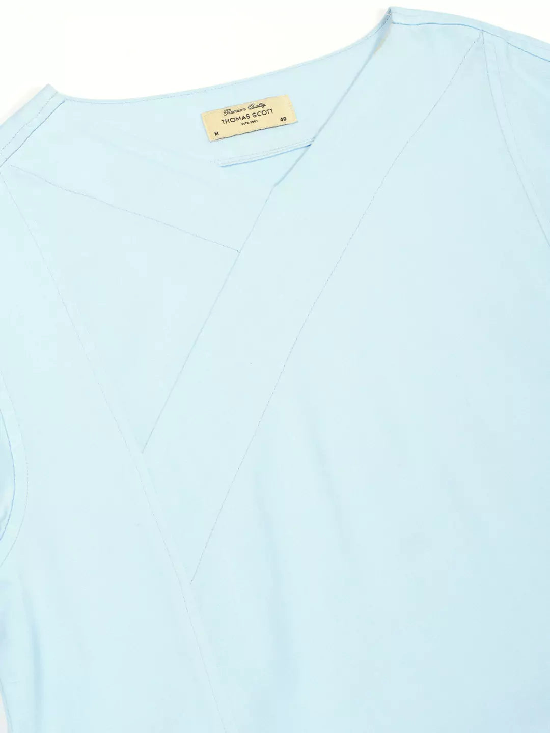 Thomas Scott Men Solid V-Neck Cotton Boxy T-Shirt