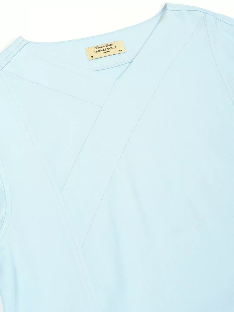 Thomas Scott Men Solid V-Neck Cotton Boxy T-Shirt