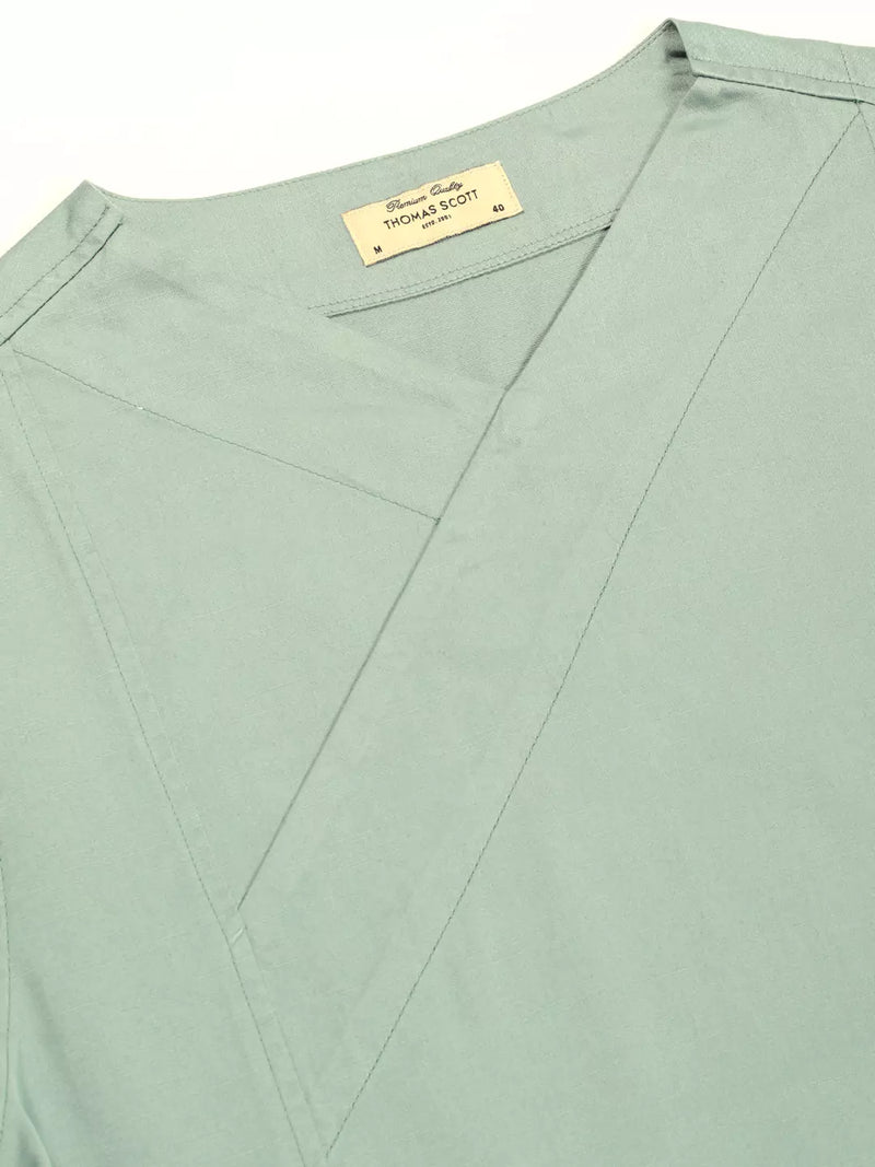 Thomas Scott Men Solid V-Neck Cotton Boxy T-Shirt