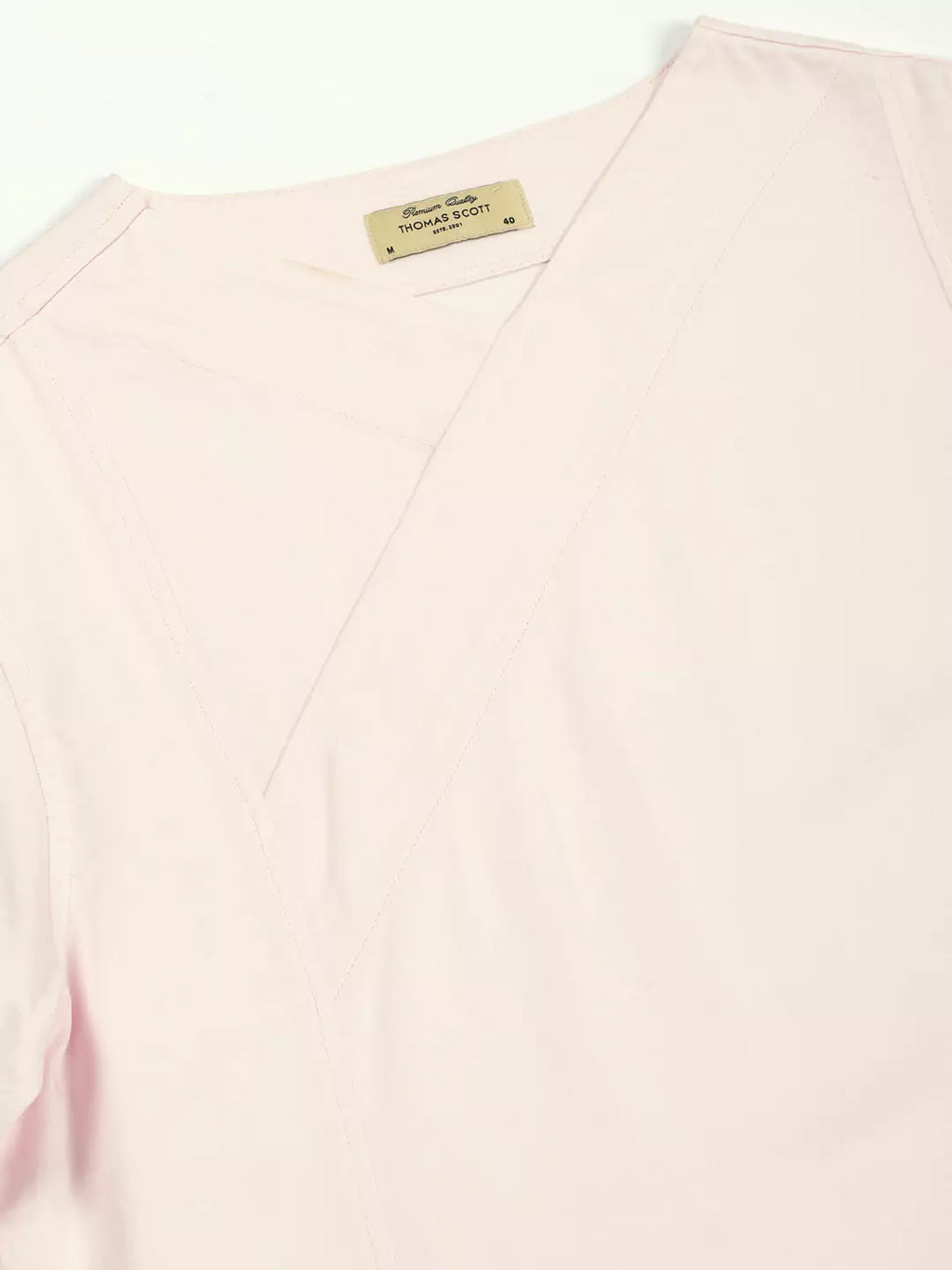 Thomas Scott Men Solid V-Neck Cotton Boxy T-Shirt