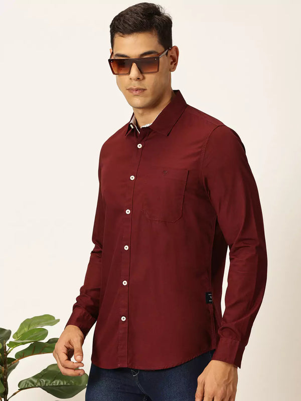 Purple Premium Opaque Casual Shirt For Men
