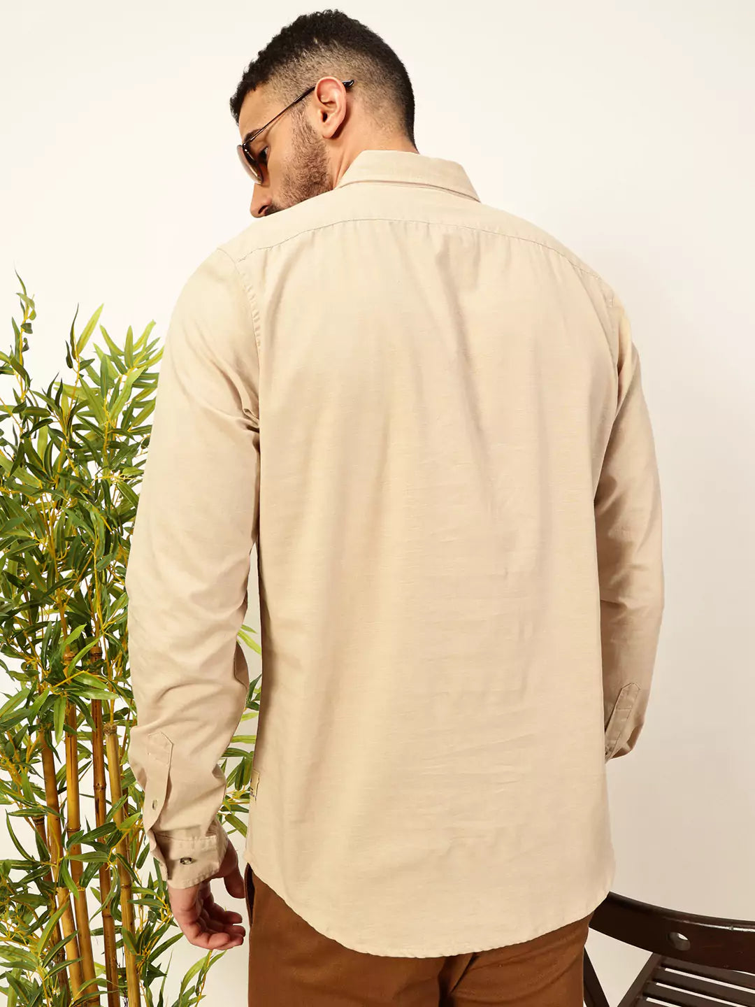 Thomas Scott Men Premium Solid Spread Collar Casual Shirt