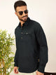 Navy Premium Opaque Casual Shirt For Men