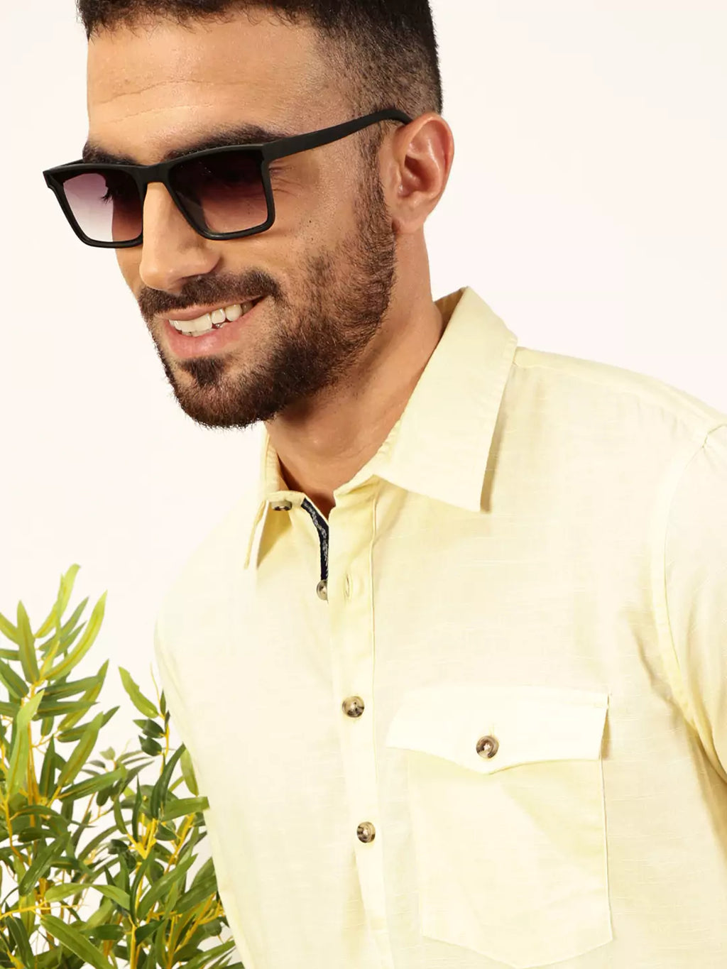 Thomas Scott Men Premium Solid Spread Collar Casual Shirt