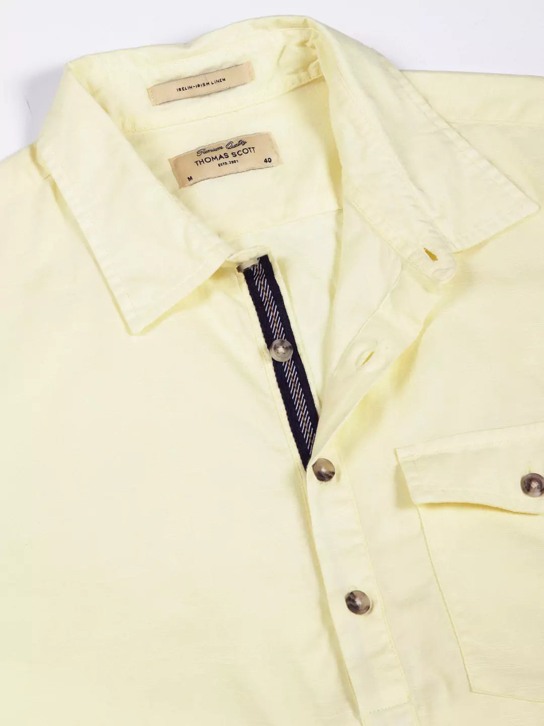 Thomas Scott Men Premium Solid Spread Collar Casual Shirt