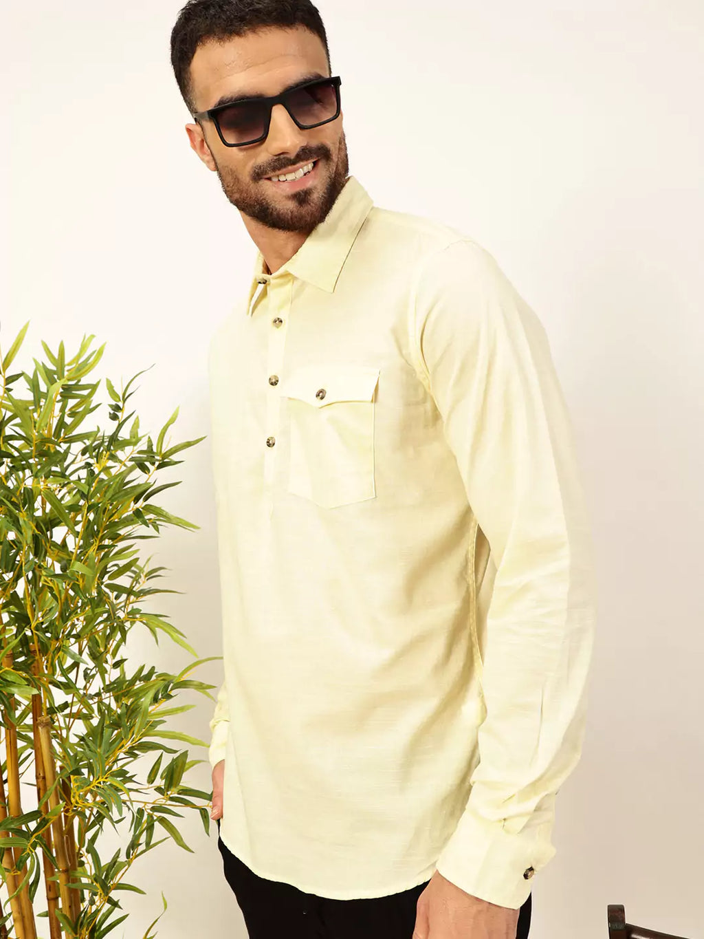 Thomas Scott Men Premium Solid Spread Collar Casual Shirt