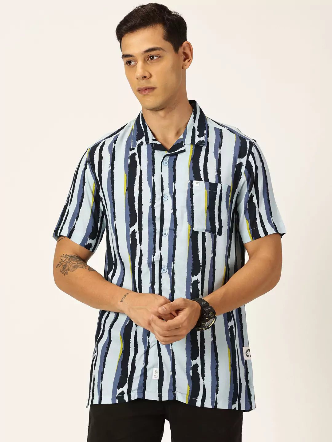 Thomas Scott Men Smart Opaque Striped Casual Shirt