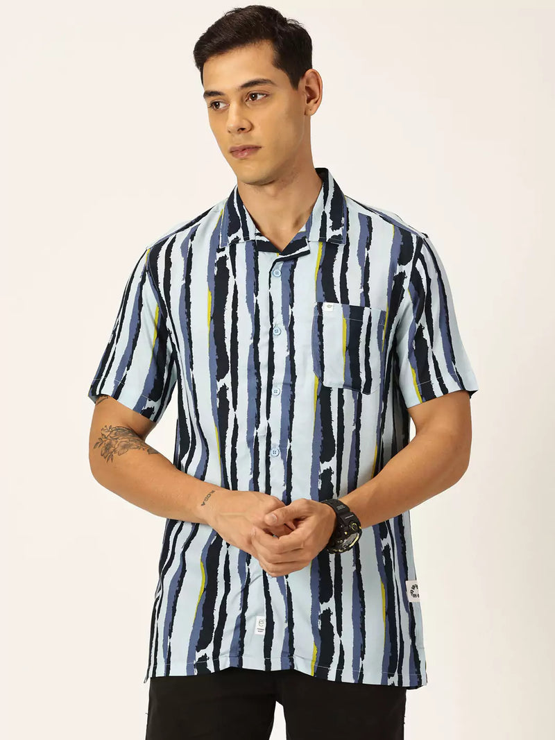 Thomas Scott Men Smart Opaque Striped Casual Shirt