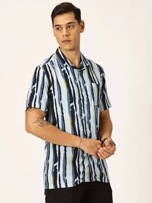 Thomas Scott Men Smart Opaque Striped Casual Shirt
