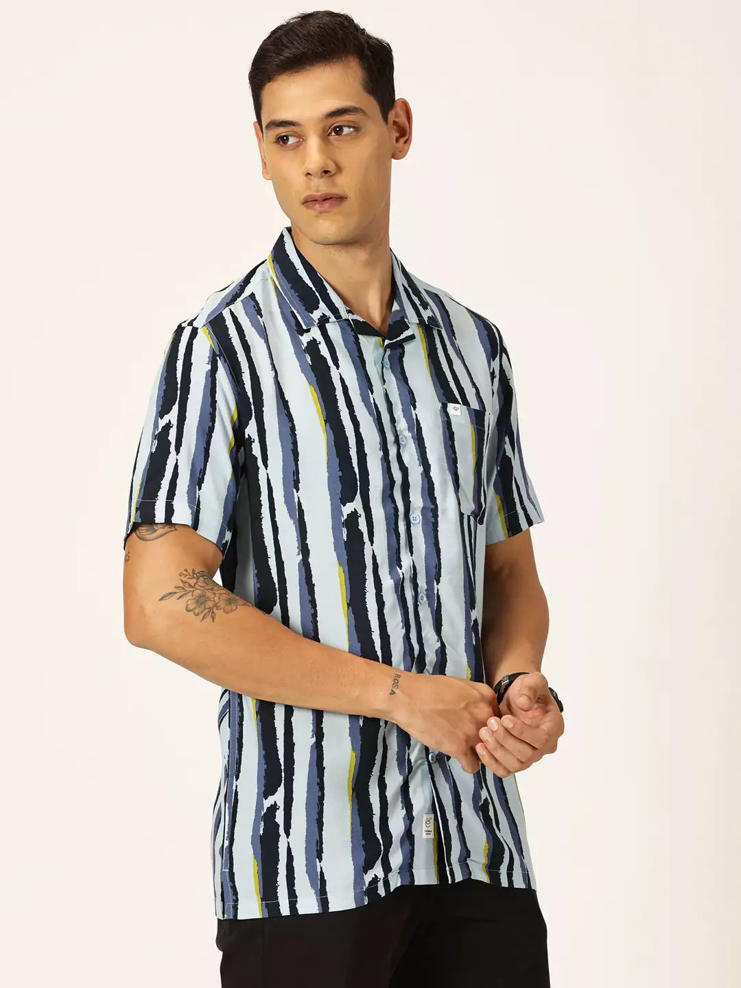Thomas Scott Men Smart Opaque Striped Casual Shirt