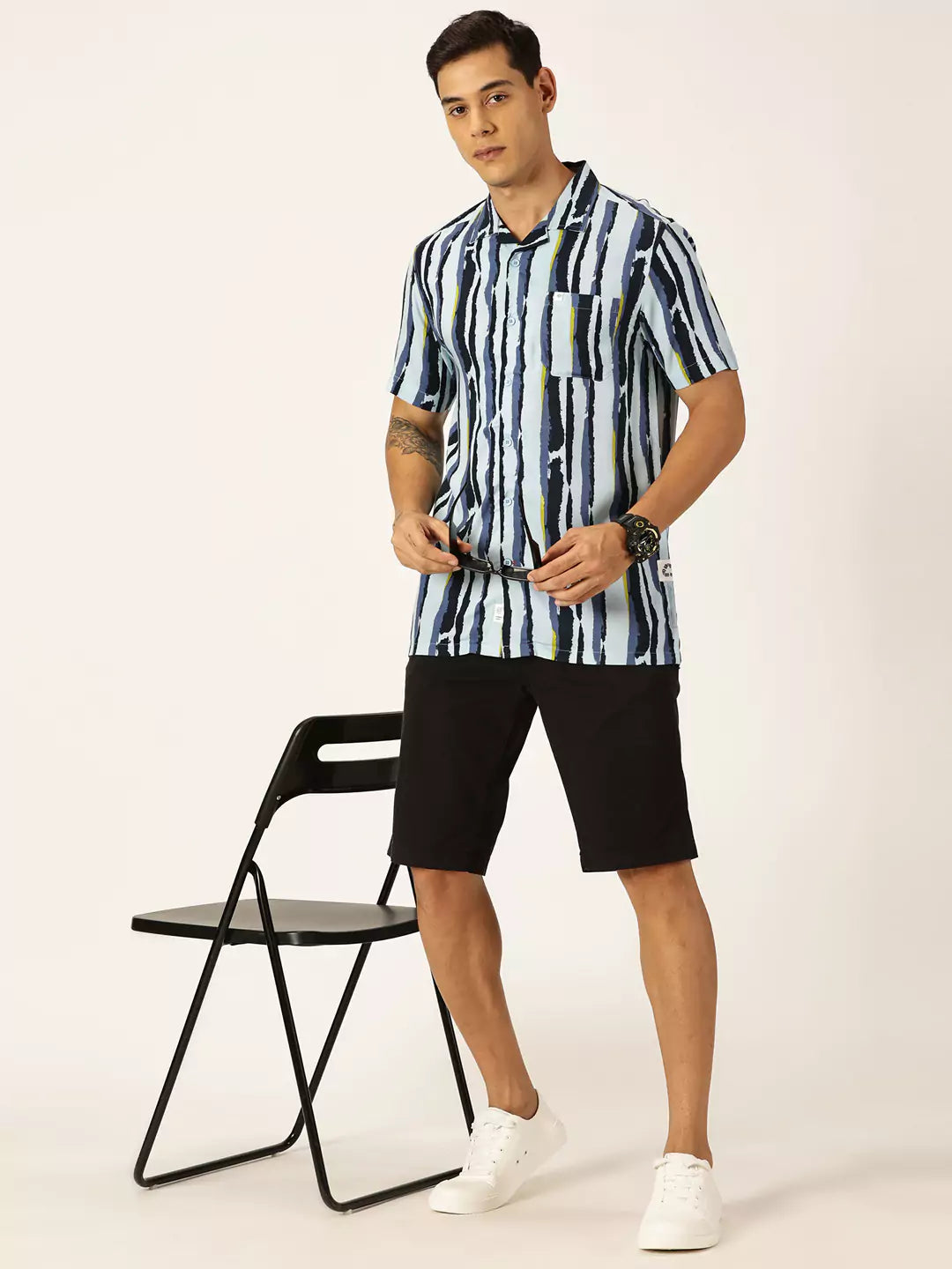 Thomas Scott Men Smart Opaque Striped Casual Shirt