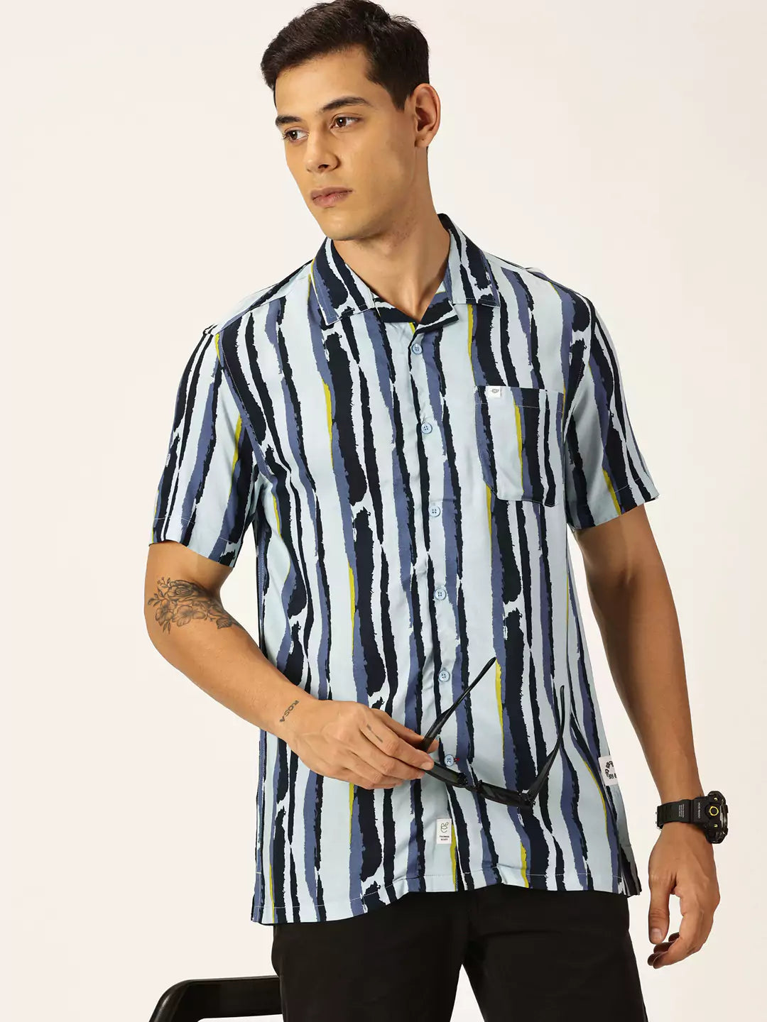 Thomas Scott Men Smart Opaque Striped Casual Shirt