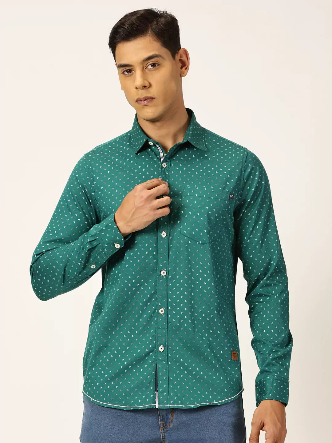 Thomas Scott Men Premium Opaque Printed Cotton Casual Shirt