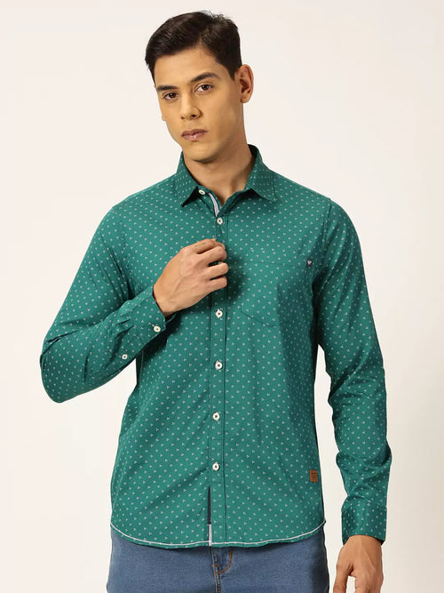 Thomas Scott Men Premium Opaque Printed Cotton Casual Shirt
