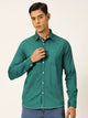 Green Premium Opaque Printed Cotton Casual Shirt For Men