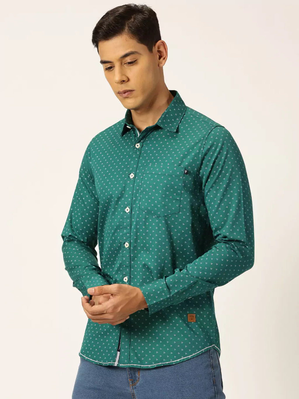 Thomas Scott Men Premium Opaque Printed Cotton Casual Shirt