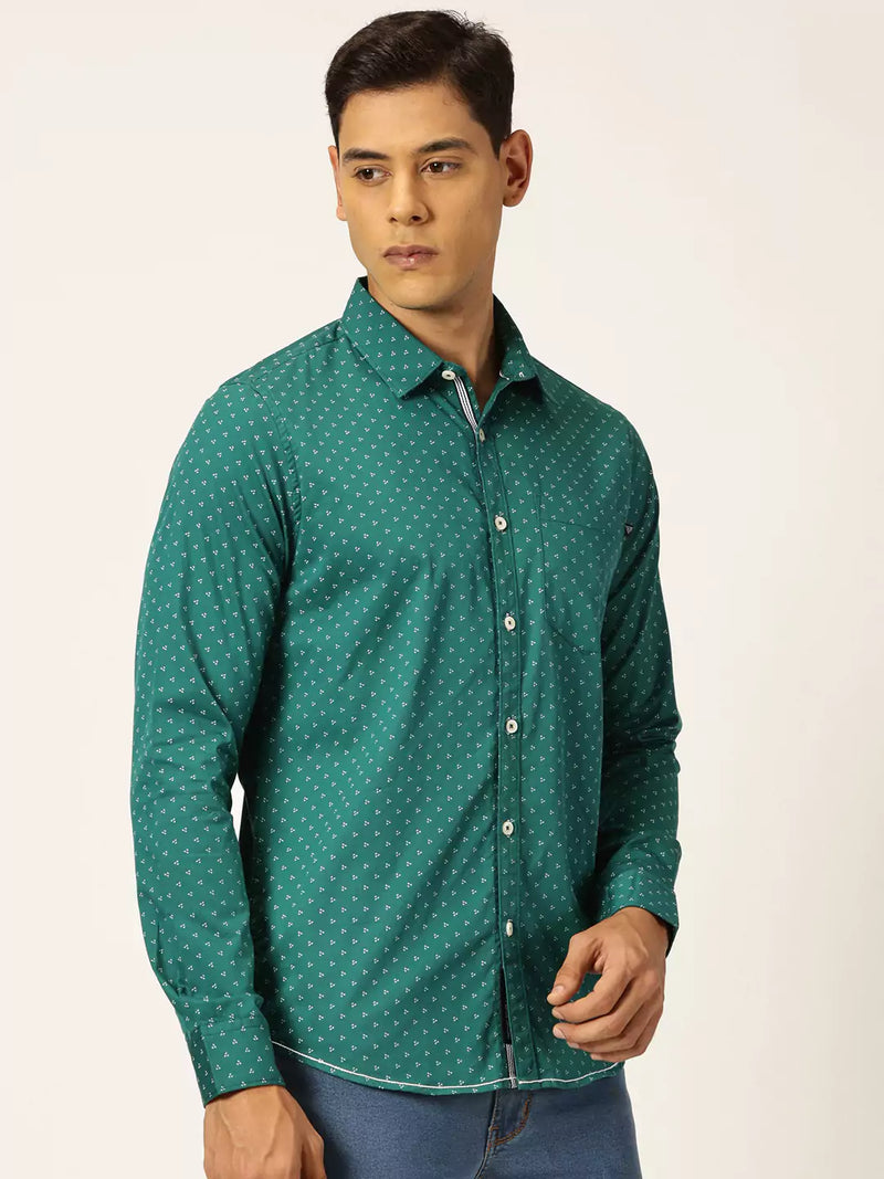 Thomas Scott Men Premium Opaque Printed Cotton Casual Shirt
