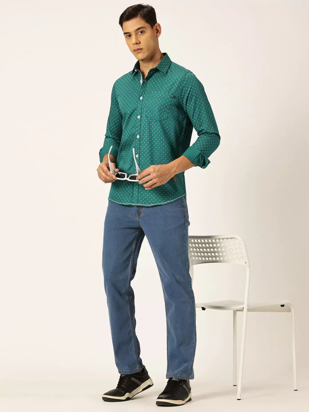 Thomas Scott Men Premium Opaque Printed Cotton Casual Shirt