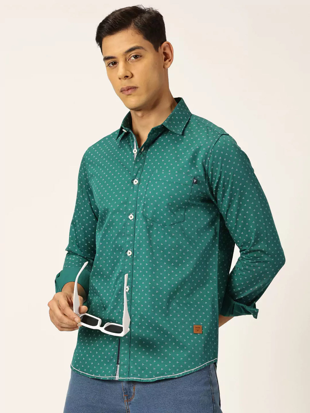 Thomas Scott Men Premium Opaque Printed Cotton Casual Shirt