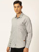 Grey Premium Opaque Printed Cotton Casual Shirt For Men