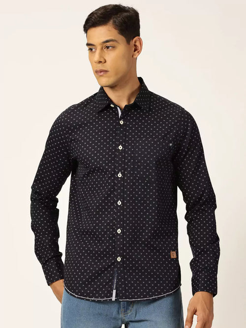 Thomas Scott Men Premium Opaque Printed Cotton Casual Shirt