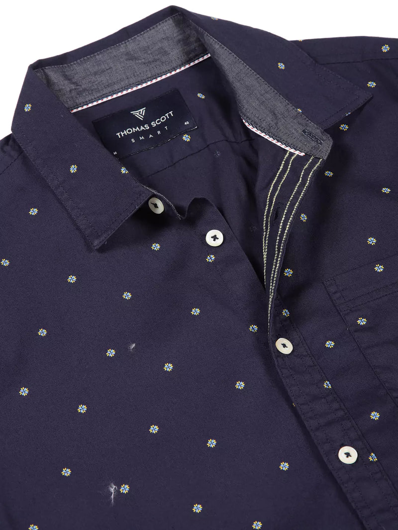 Thomas Scott Men Premium Cutaway Collar Slim Fit Casual Shirt