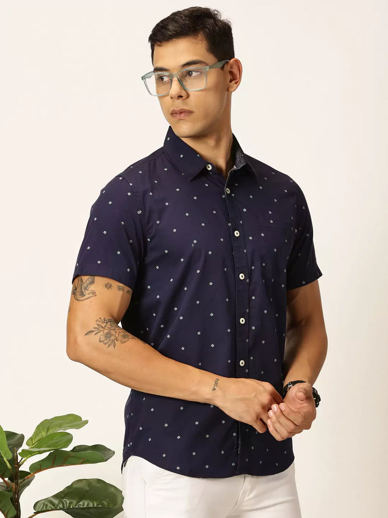 Thomas Scott Men Premium Cutaway Collar Slim Fit Casual Shirt