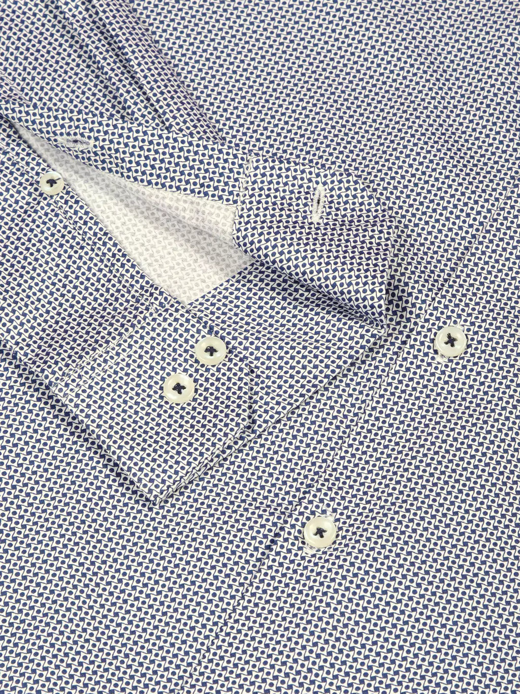 Thomas Scott Men Premium Slim Fit Micro Ditsy Printed Cotton Formal Shirt