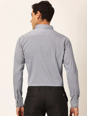 Thomas Scott Men Premium Slim Fit Micro Ditsy Printed Cotton Formal Shirt