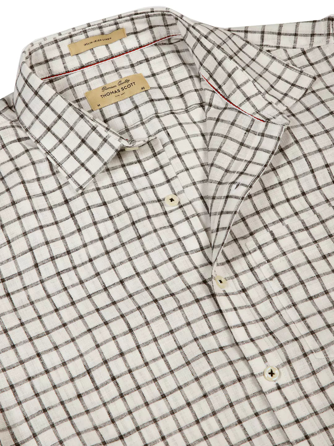 Thomas Scott Men Premium Micro Checks Cotton & Linen Casual Shirt