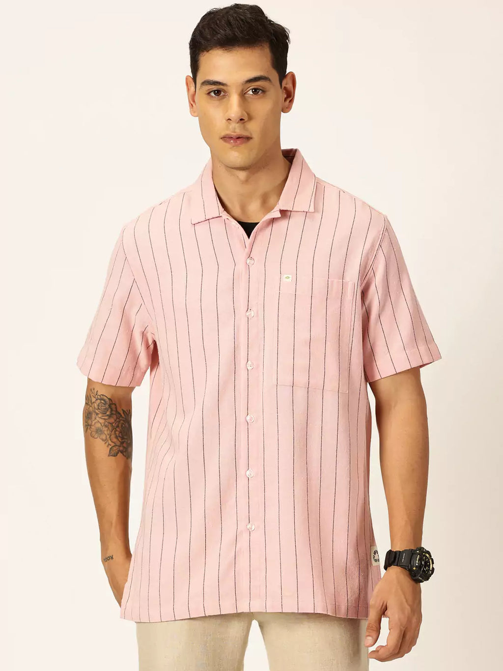 Thomas Scott Men Premium Cuban Collar Casual Shirt