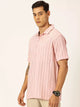 Pink Premium Cuban Collar Casual Shirt For Men