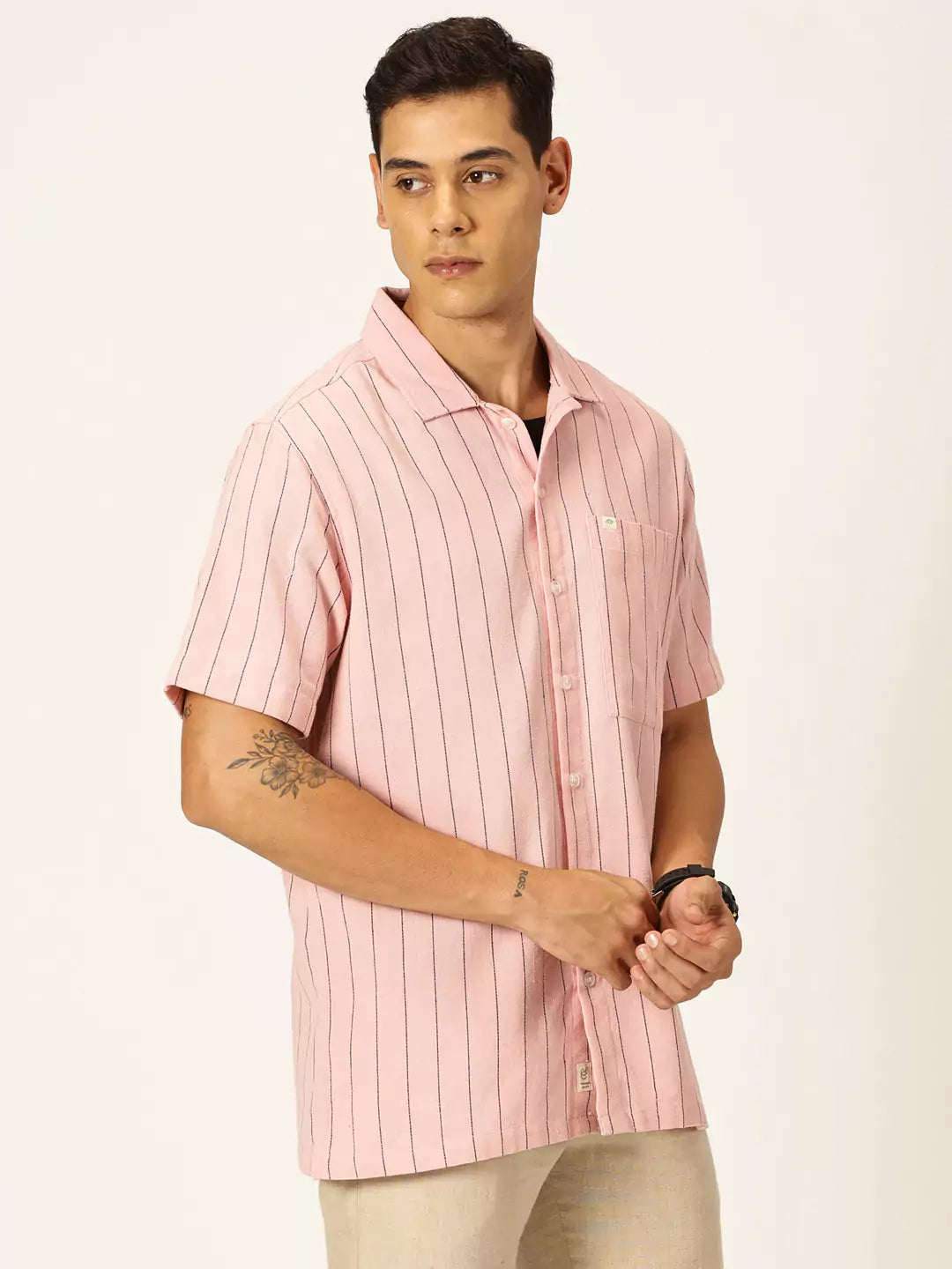 Thomas Scott Men Premium Cuban Collar Casual Shirt