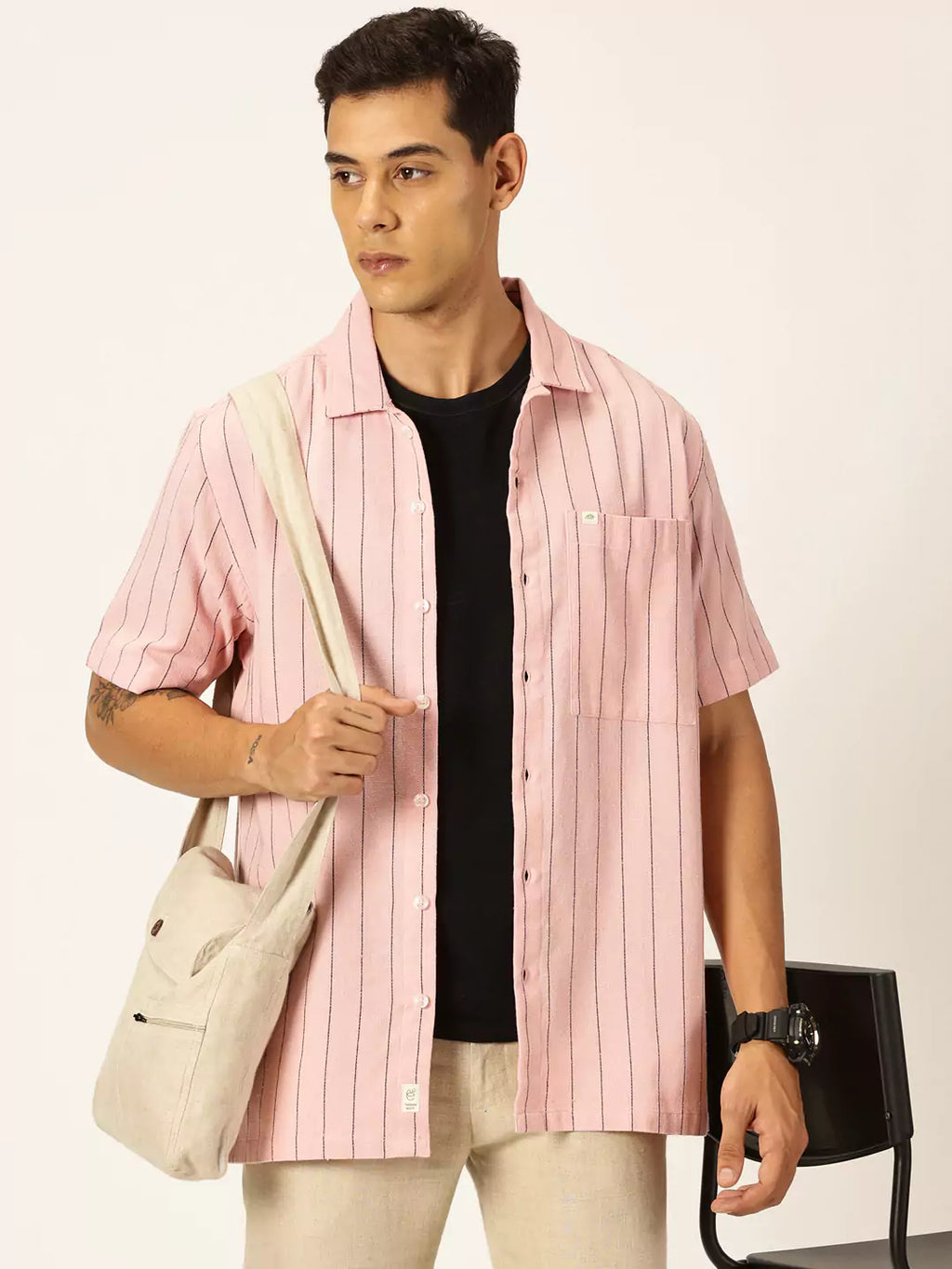 Thomas Scott Men Premium Cuban Collar Casual Shirt