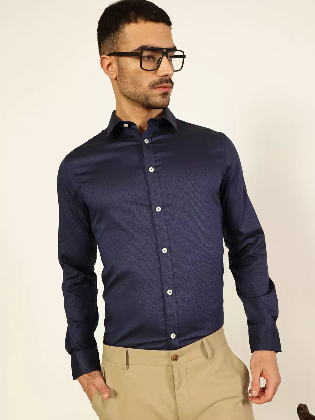 Thomas Scott Men Premium Slim Fit Opaque Formal Shirt