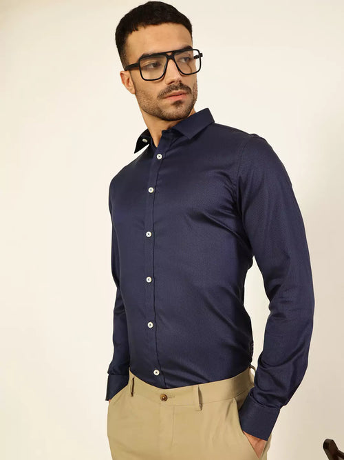 Thomas Scott Men Premium Slim Fit Opaque Formal Shirt