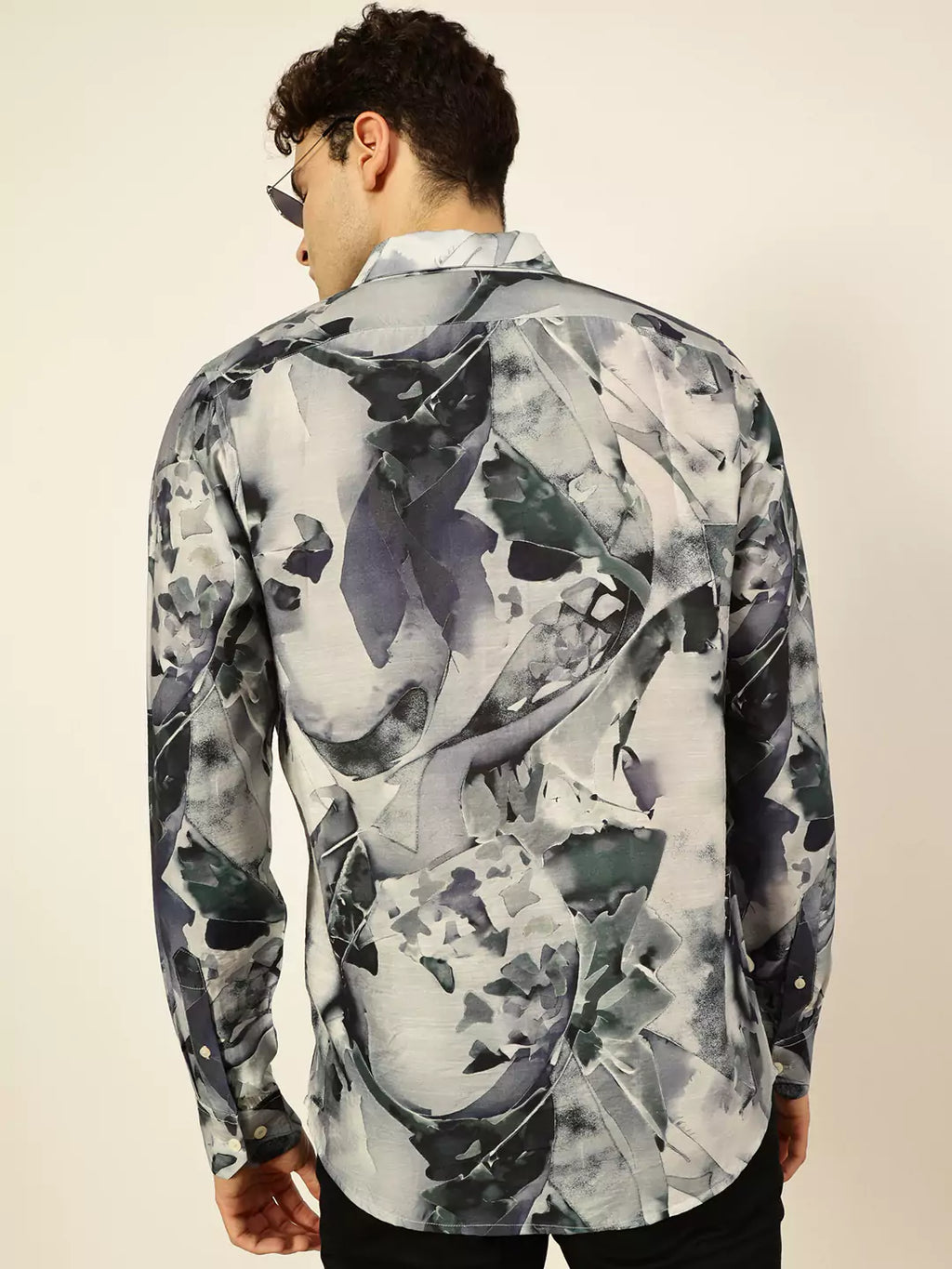 Men Green Printed Slim Fit Shirt