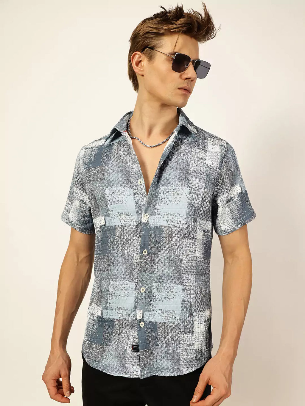 Thomas Scott Men Premium Slim Fit Opaque Printed Casual Shirt