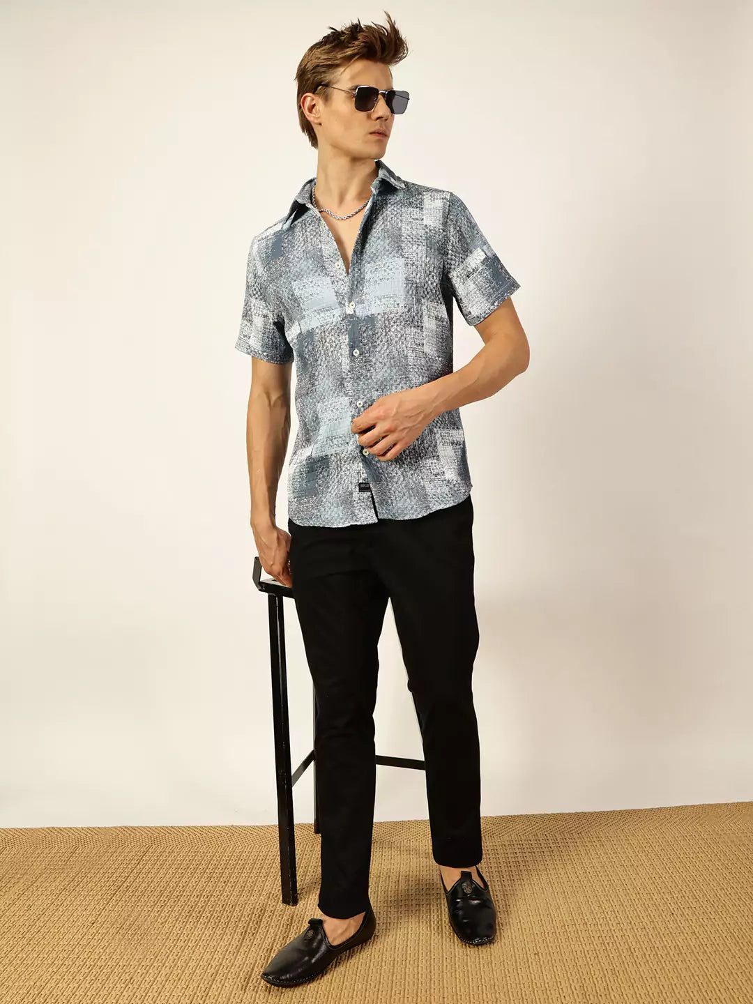 Thomas Scott Men Premium Slim Fit Opaque Printed Casual Shirt