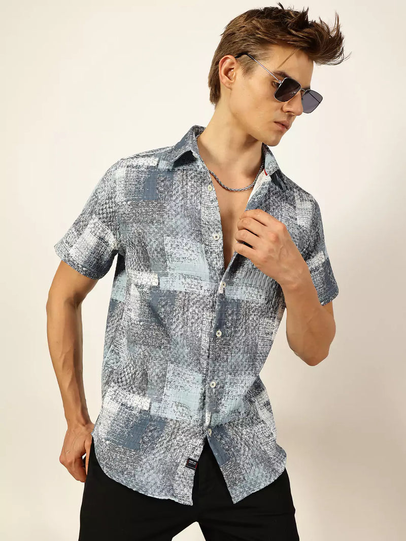 Thomas Scott Men Premium Slim Fit Opaque Printed Casual Shirt