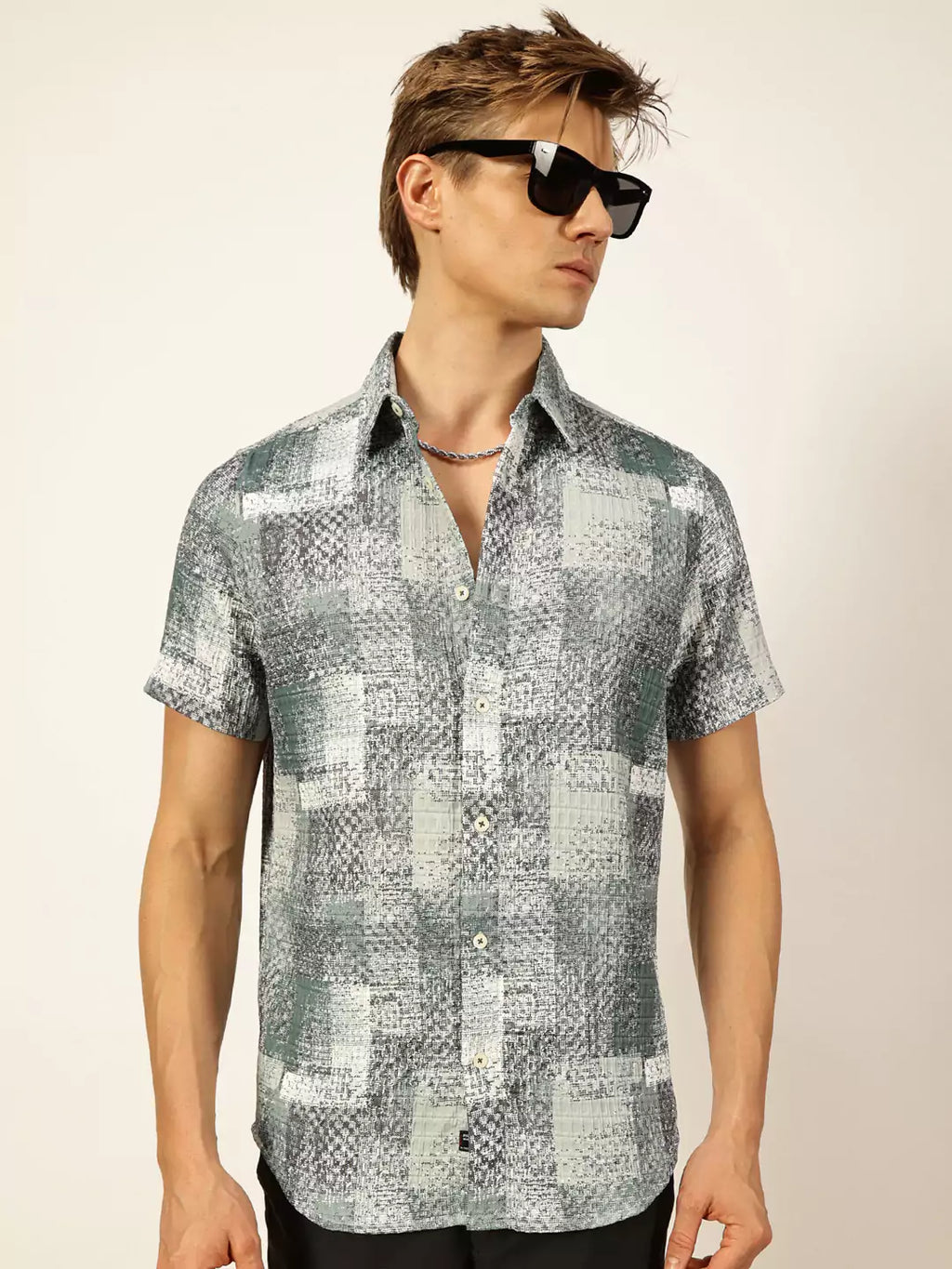 Thomas Scott Men Premium Slim Fit Opaque Printed Casual Shirt