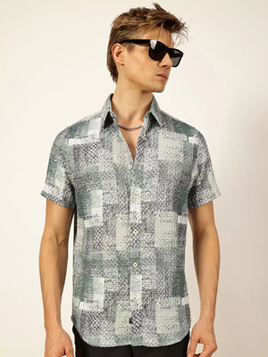 Thomas Scott Men Premium Slim Fit Opaque Printed Casual Shirt