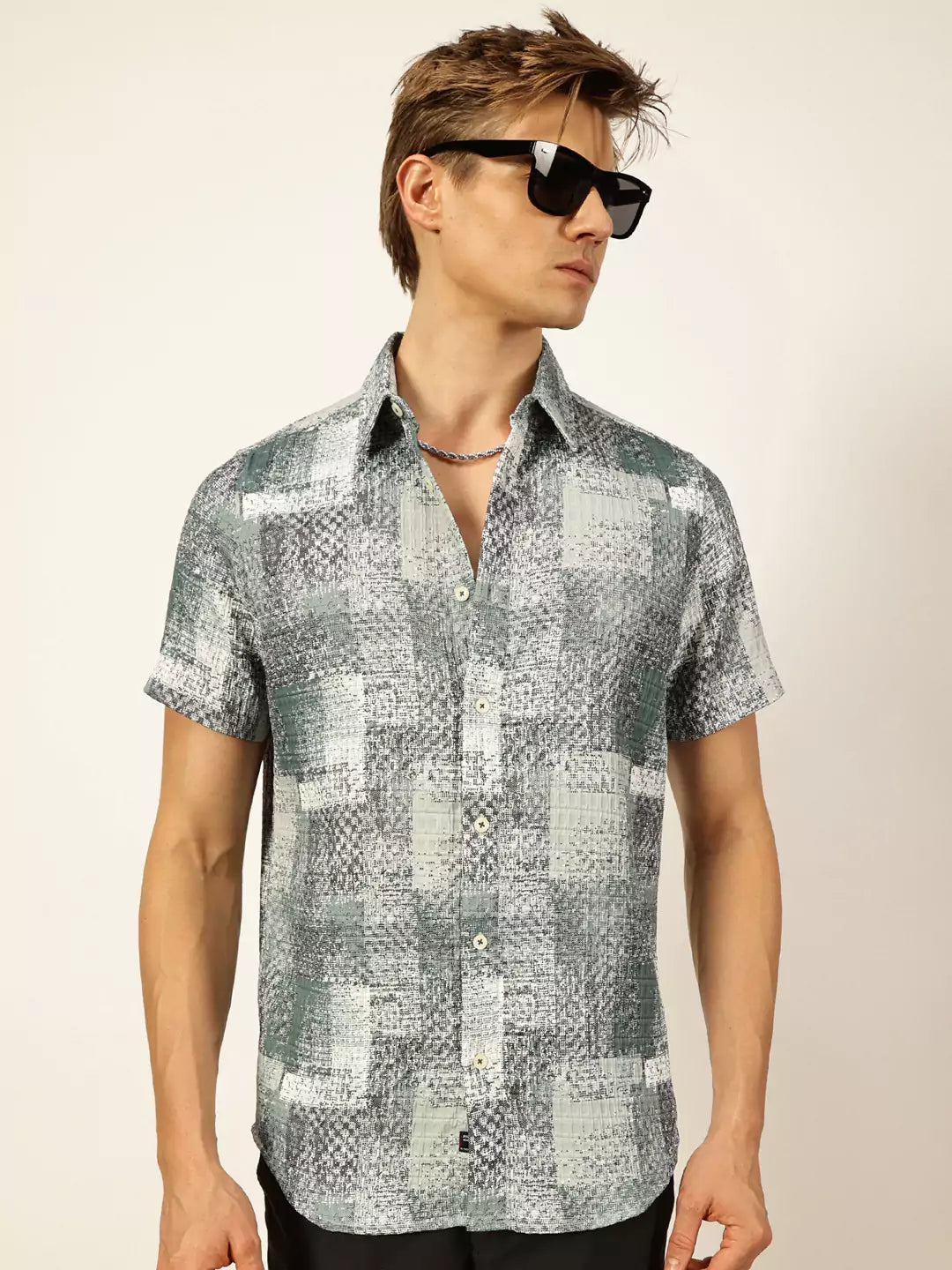 Thomas Scott Men Premium Slim Fit Opaque Printed Casual Shirt