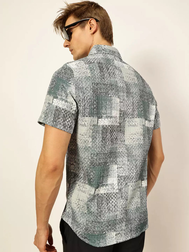 Thomas Scott Men Premium Slim Fit Opaque Printed Casual Shirt